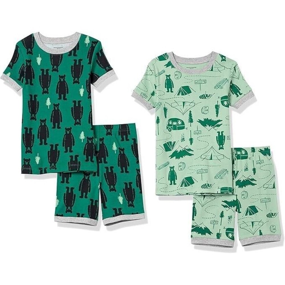 Amazon Essentials 2 Pair 4T Infant Snug-fit Cotton Pajamas Sleepwear Green Sets